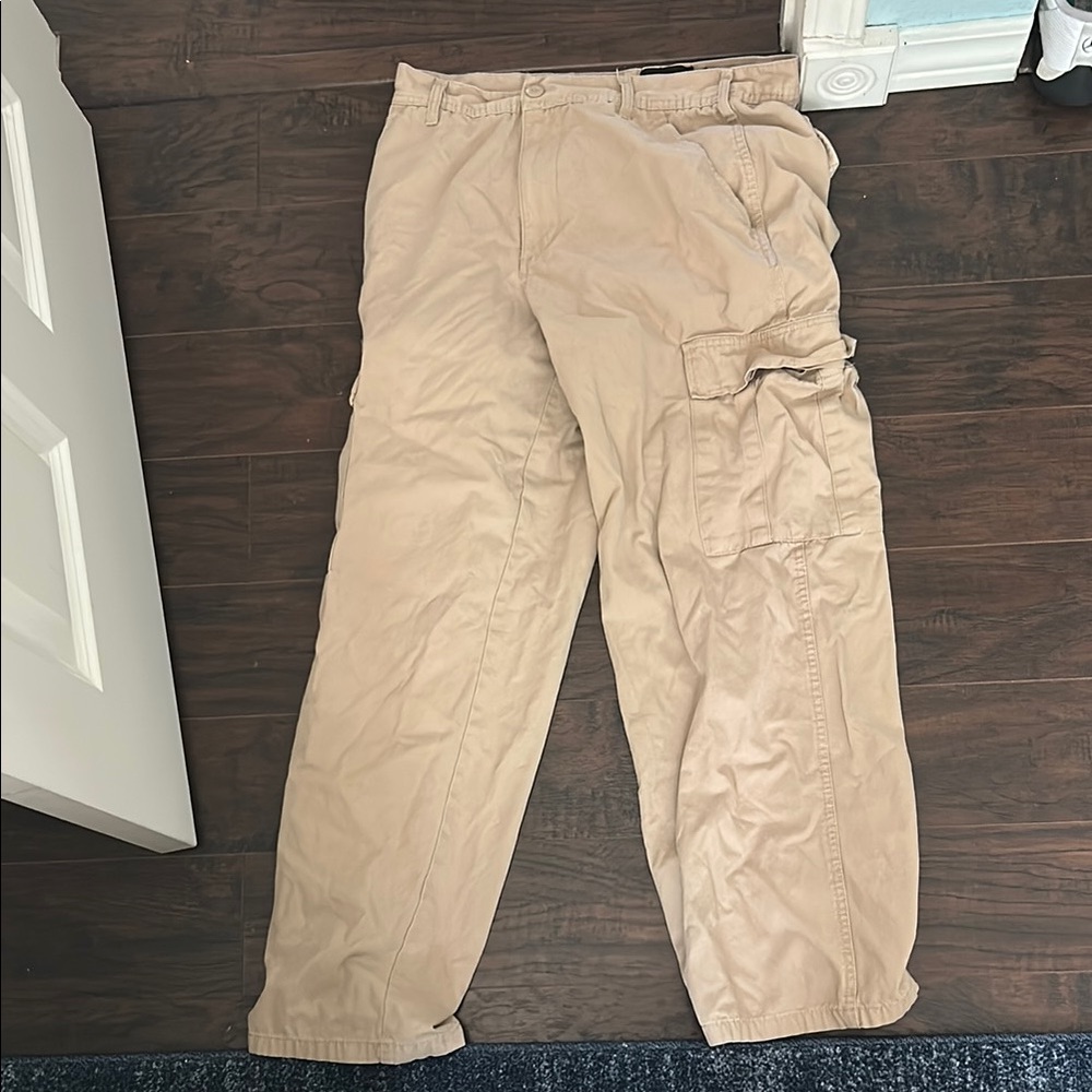 RSQ Tan Cargo Pants Relaxed Fit Cotton Blend
